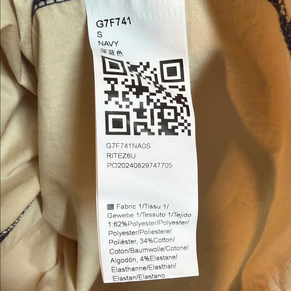 Navy Blue Top with Cream Ruffle Hem Dress - Picture 6 of 6